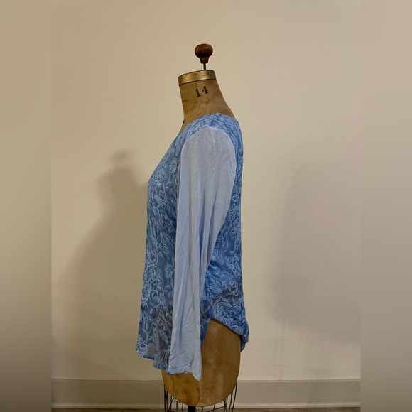 Soft Surroundings Blue Silk Overlay Tunic Size Petite Large - Picture 2 of 5